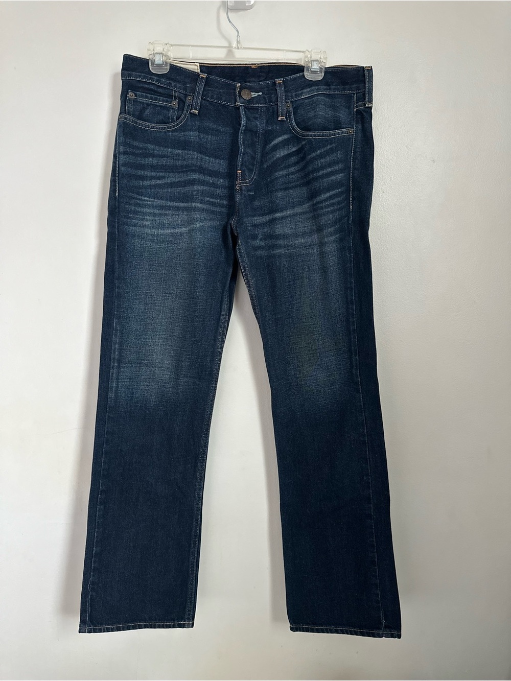 Hollister Men’s Bootcut Jeans 31x30 Dark Wash 100% Cotton Y2K Denim